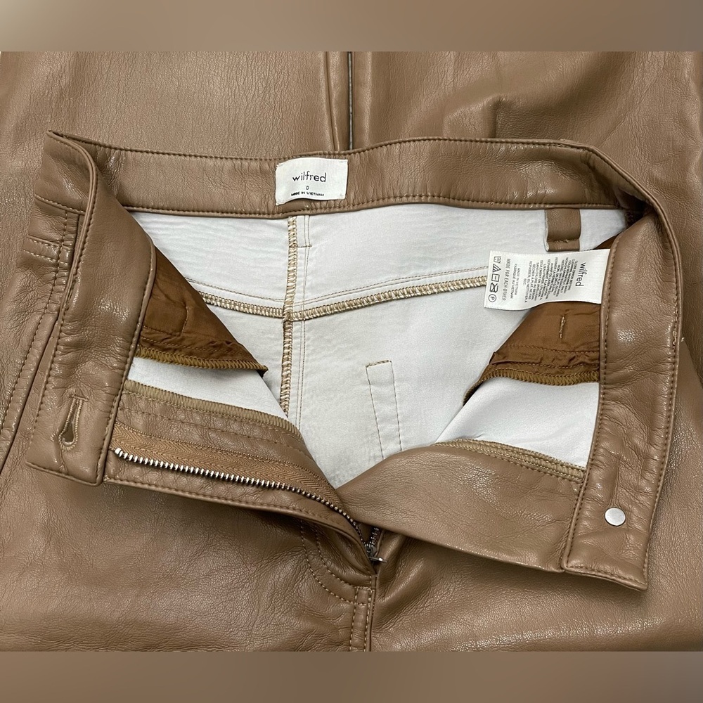 Wilfred Aritzia The Melina High Waisted Straight Leg Pant Constant Camel Size 0 - Picture 6 of 8